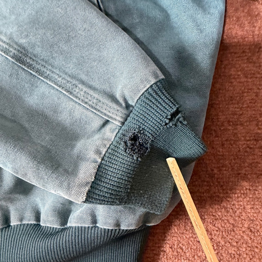 B+ Vintage Carhartt Santa Fe Jacket J14 Teal Green Duck Canvas Western Yoke XL - Picture 4 of 8
